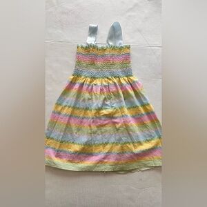 Handmade Girls’ Rainbow Smocked Sundress – Size 3T/4T